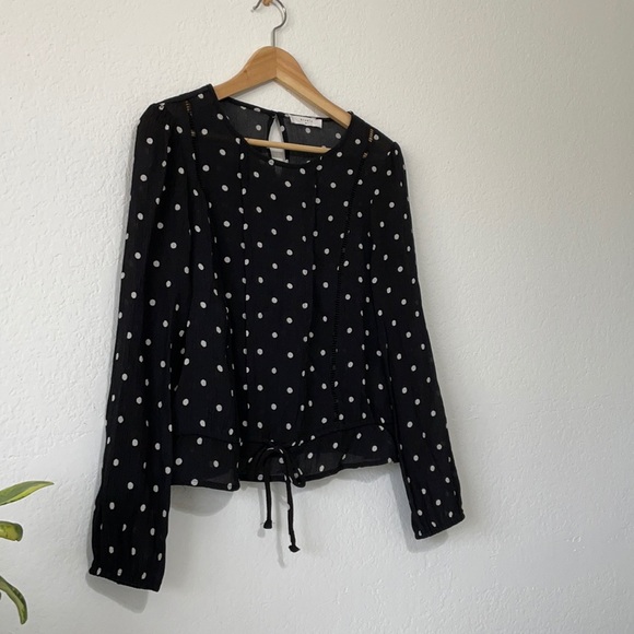 Elodie Polka Dot Tie Waist Blouse - Picture 11 of 11